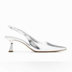 Zara Silver Slingback Heels